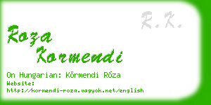 roza kormendi business card